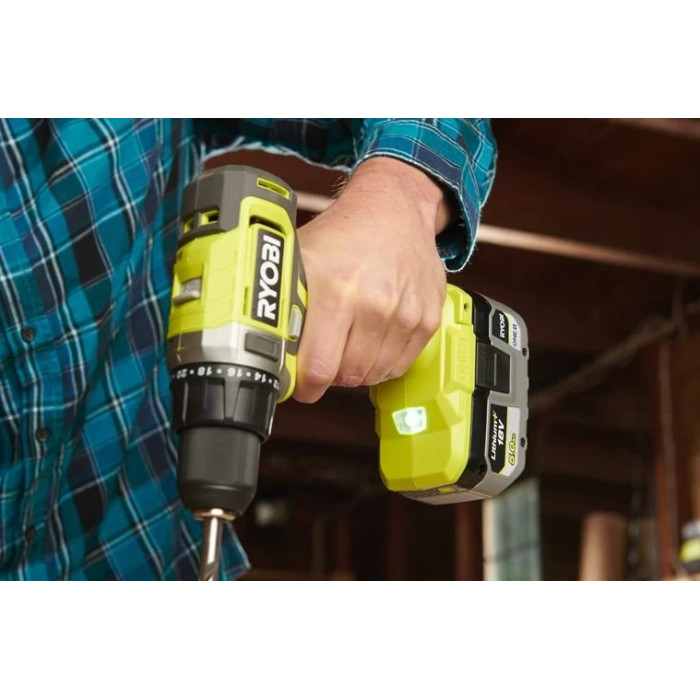 Шурупокрут-дриль акумуляторний Ryobi ONE+ RDD18-2C415S 18В 1х4А·год 1х1.5А·год ЗП 52Нм 450·1750об·хв 1.3кг сумка