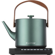 Електрочайник Catler 0.6л, Strix, заварник, нерж. сталь, підтримка температури, сенс. керув., темно-зелений
