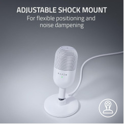 Мікрофон геймінговий Razer Seiren V3 Mini, Omni, USB-A, 1.2м, білий