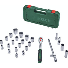 Набір торцевих головок Bosch, 1/2", 25 предметів, з тріскачкою