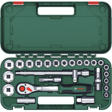 Набір торцевих головок Bosch, 1/2", 25 предметів, з тріскачкою