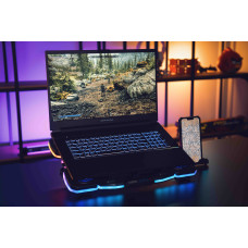 Підставка для ноутбука 2E GAMING CPG-012, до 17.3", 1xUSB-C, LCD/semiconductor cooling pad, RGB, чорний