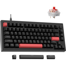 Клавіатура механічна Lemokey  X4 84Key, Keychron Red, USB-A, QMK/VIA, EN/UKR, Red led, чорний