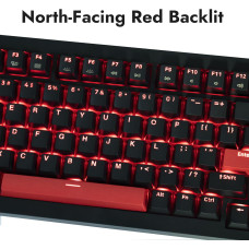 Клавіатура механічна Lemokey  X4 84Key, Keychron Red, USB-A, QMK/VIA, EN/UKR, Red led, чорний