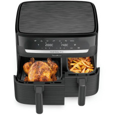 Мультипіч Moulinex Dual Easy Fry, 2700Вт, чаша-5.2+3.1л, сенсорне керув., 2 чаши, гриль, пластик, темно-сірий