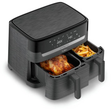 Мультипіч Moulinex Dual Easy Fry, 2700Вт, чаша-5.2+3.1л, сенсорне керув., 2 чаши, гриль, пластик, темно-сірий