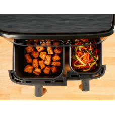 Мультипіч Moulinex Dual Easy Fry, 2700Вт, чаша-5.2+3.1л, сенсорне керув., 2 чаши, гриль, пластик, темно-сірий
