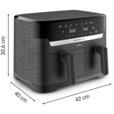Мультипіч Moulinex Dual Easy Fry, 2700Вт, чаша-5.2+3.1л, сенсорне керув., 2 чаши, гриль, пластик, темно-сірий