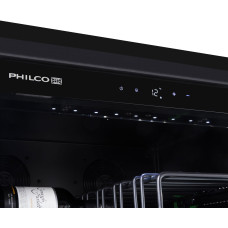 Холодильник Philco для вина, 177х59.5х68, холод.відд.-472л, зон - 1, бут-143, диспл, підсвітка, чорний