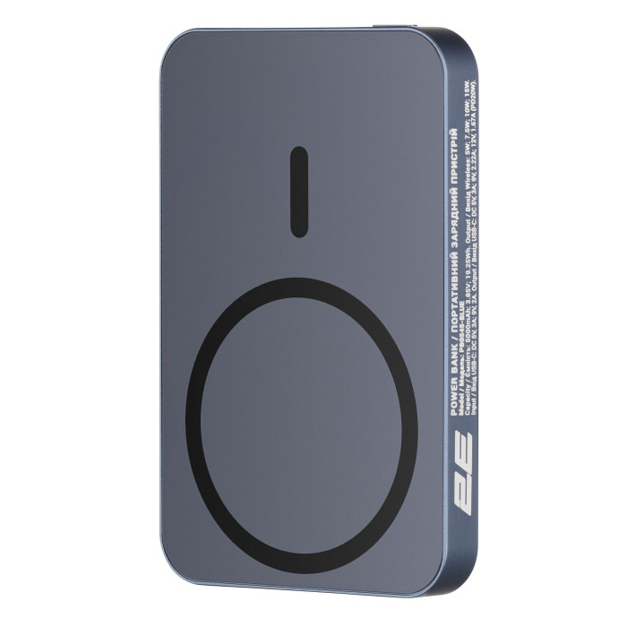 Акумулятор портативний літій-іонний Power Bank 2E Wireless QI 5000мА·год, 20Вт, PD, синій