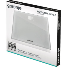 Ваги підлогові Gorenje, 180 кг, дисплей, скло, білий