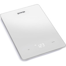 Ваги Gorenje кухонні, 10кг, AAAx3 в комплекті, дисплей, скло, білий
