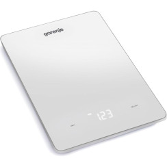 Ваги Gorenje кухонні, 10кг, AAAx3 в комплекті, дисплей, скло, білий
