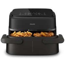 Мультипіч Philips Ovi Flex Dual 2450Вт, чаша-6+3л, сенсорне управл., 2 контейнера, 6 авто. програм, пластик, чорний