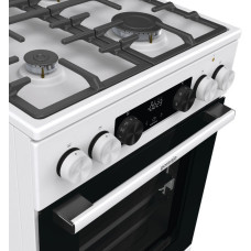 Плита Gorenje комбінована, 70л, 50x60см, дисплей, чавун, білий