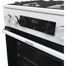 Плита Gorenje комбінована, 70л, 50x60см, дисплей, чавун, білий