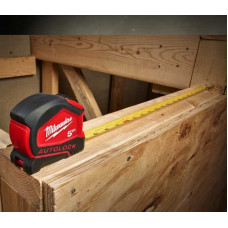 Рулетка Milwaukee Tape Measure Autolock, 8мх25мм, з фіксатором змотування, АБС-пластик