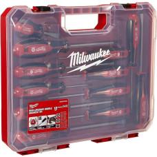 Викрутки Milwaukee набір 12шт, магнітні, SL,PH,PZ, кейс