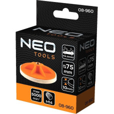 Диск полірувальний Neo Tools, губка середньої твердості , M14, 75x10мм