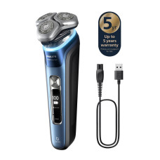 Бритва електр. Philips Series i9000 Prestige SkinIQ,  бритв.головок-3, Li-Ion, сух.+волог., індикатор заряду, твердий чохол, синій