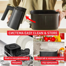 Мультипіч Tefal Easy Fry Silence, 1670Вт, чаша-5л, сенсорне керув., 10 програм, пластик, чорний