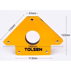 Кутник зварювальний Tolsen магнітний, кут 45/75/135°, 34кг