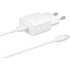 Зарядний пристрій мережевий Samsung 15Вт USB-С, кабель USB-C > USB-C, 1м, білий