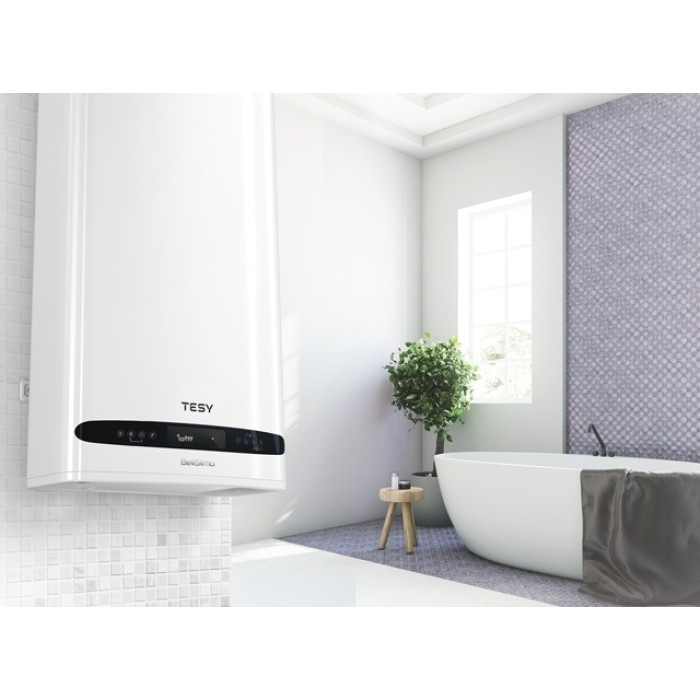 Водонагрівач електр. TESY Bellislimo Cloud плаский GCR 802722 E31 ECW Wi-Fi, 80л, 2,2кВт, ун. монтаж, електр. кер-ння, B, білий