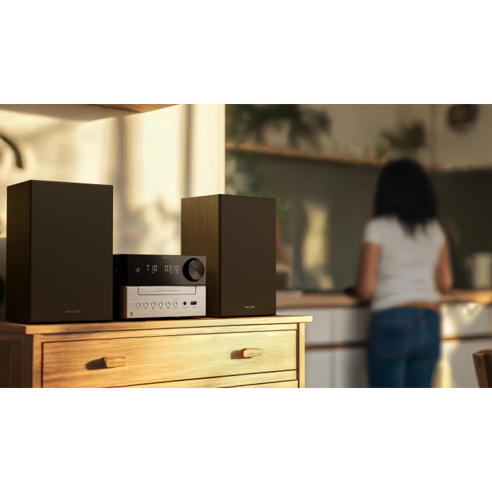 Мікросистема Philips TAM3205M2 20Вт, FM, CD, USB, Audio-in, Wireless