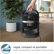 Вентилятор Philips настільний Series 3000, 22см, 27Вт, таймер, поворот 180, чорний