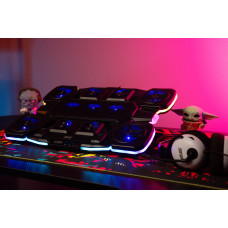 Підставка для ноутбука 2E GAMING CPG-011, до 17.3", 1xUSB-A, 1xUSB-C, LCD, RGB, чорний