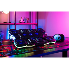 Підставка для ноутбука 2E GAMING CPG-011, до 17.3", 1xUSB-A, 1xUSB-C, LCD, RGB, чорний
