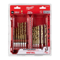 Набір свердел по металу Milwaukee RedHEX Shockwave HSS-TiN, 19шт, 2-10мм, кейс