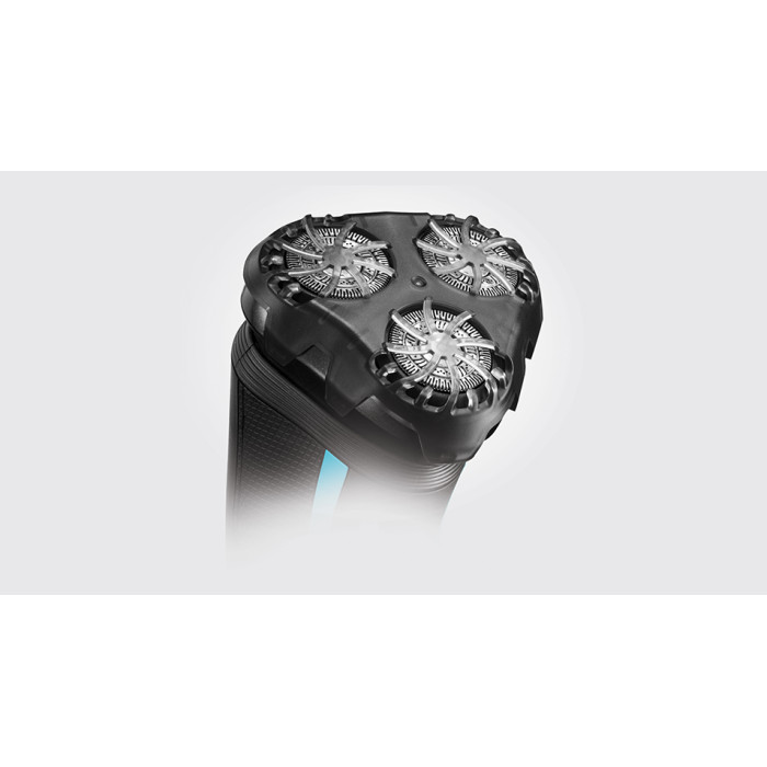 Бритва електр. Remington роторна Style Aqua,  бритв.головок-3, Ni-Mh, сух.+волог., водонепрон., дорожн., чохол, чорно-синій