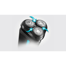 Бритва електр. Remington роторна Style Aqua,  бритв.головок-3, Ni-Mh, сух.+волог., водонепрон., дорожн., чохол, чорно-синій