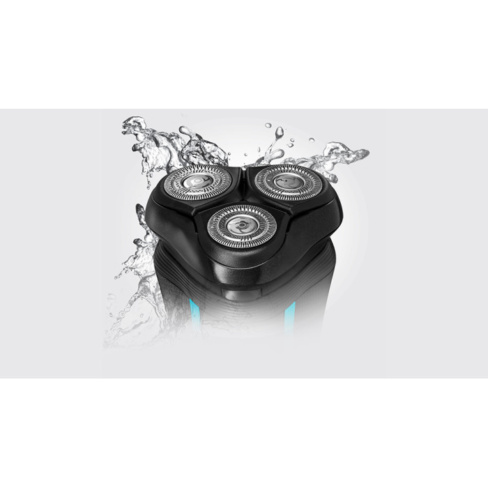 Бритва електр. Remington роторна Style Aqua,  бритв.головок-3, Ni-Mh, сух.+волог., водонепрон., дорожн., чохол, чорно-синій