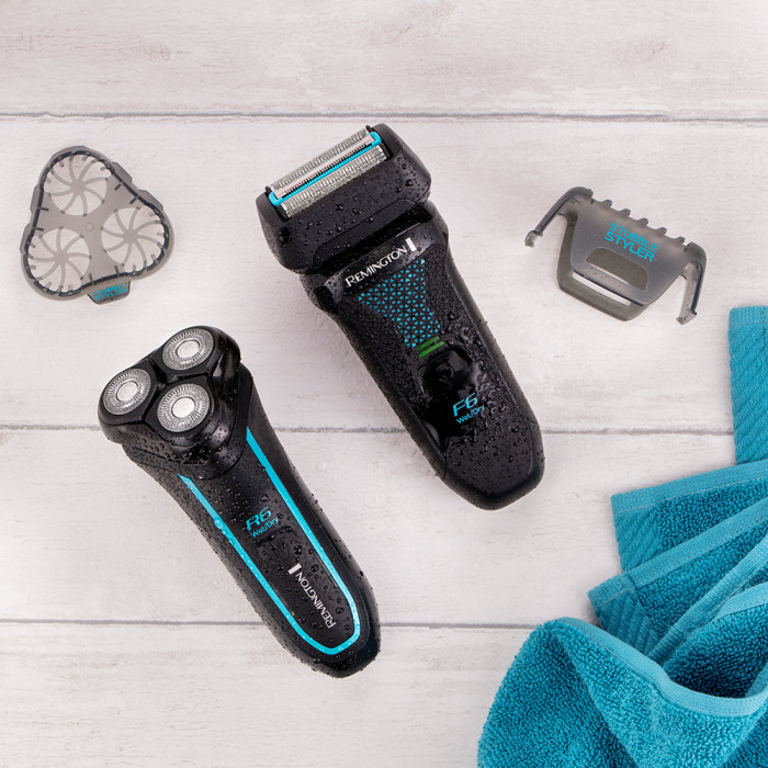Бритва електр. Remington роторна Style Aqua,  бритв.головок-3, Ni-Mh, сух.+волог., водонепрон., дорожн., чохол, чорно-синій