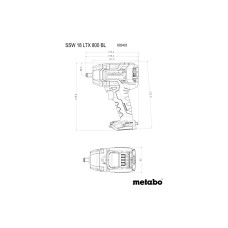 Гайковерт ударний акумуляторний Metabo SSSW 18 LTX 800 BL 18В 0-2575об·хв 1200Нм 1.95кг без АКБ та ЗП