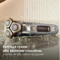 Бритва електр. Philips Series i9000 Prestige Ultra,  бритв.головок-3, Li-Ion, сух.+волог., індикатор заряду, твердий чохол, хром
