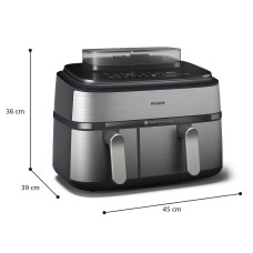 Мультипіч Philips Ovi Dual Steam 2750Вт, чаша-3+6л, сенсорне управл., 12 авто. программ,  пластик/метал