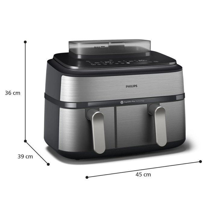 Мультипіч Philips Ovi Dual Steam 2750Вт, чаша-3+6л, сенсорне управл., 12 авто. программ,  пластик/метал