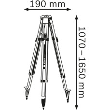 Штатив Bosch Professional BT170HD для оптичних нівелірів, 5/8", 107-165см, 5.5кг
