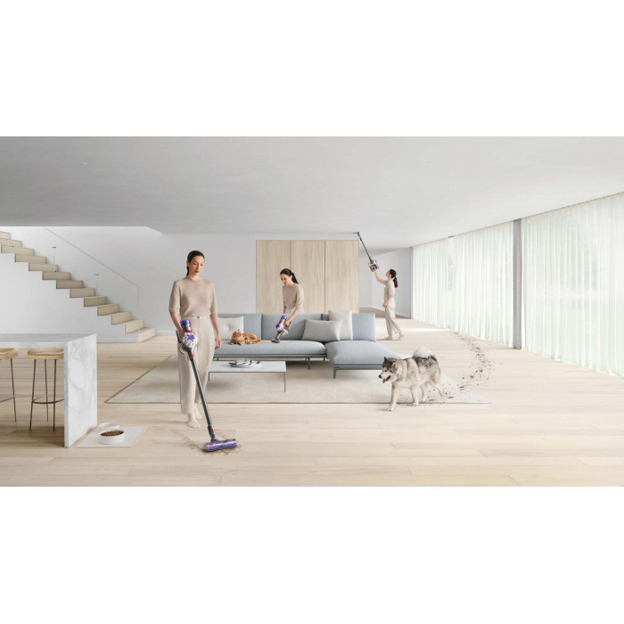Пилосос Dyson безпровідний SV25 V8 Advanced 425Вт, конт пил -0.54л, автон. робота до 40хв, турборежим, сіро-фіолетовий