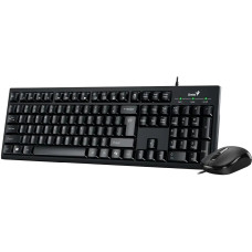 Комплект клавіатура та миша Genius KM-100SE, AI, EN/UKR, чорний
