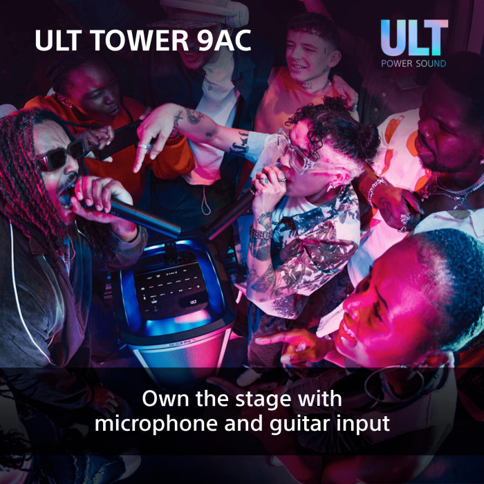 Акустична система Sony ULT TOWER 9AC 2.0, BT 5.3, LED, Party Connect, SBC, AAC, LDAC