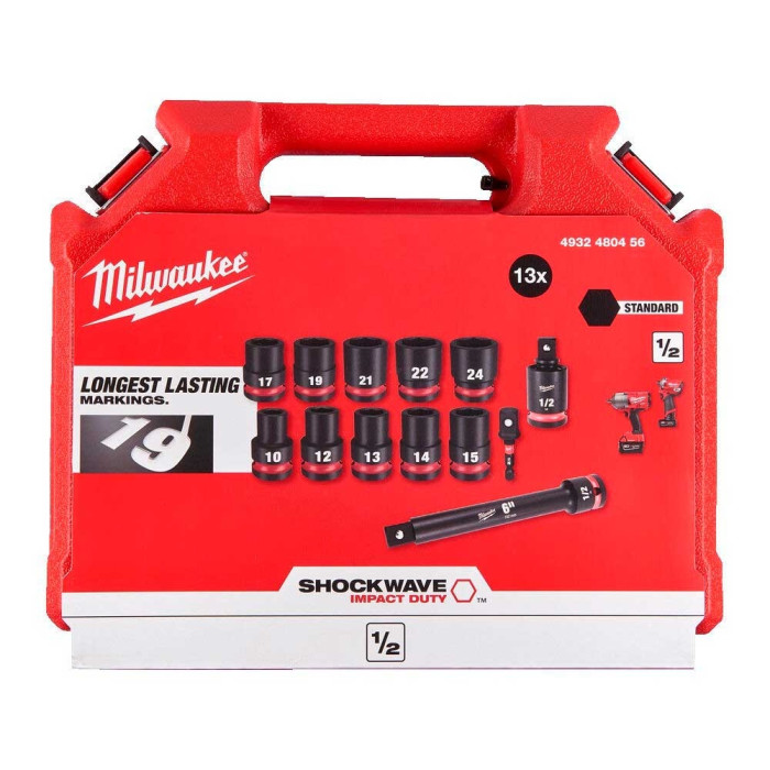Набір торцевих головок Milwaukee, 1/2", 13шт, 10-24мм, кейс