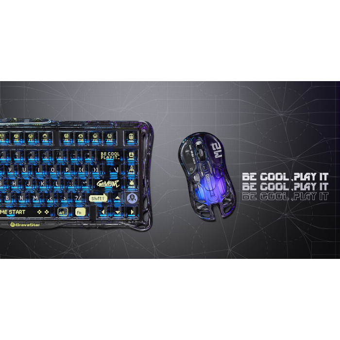 Миша GravaStar Mercury M2, BT/WL/USB-A, RGB, чорно-прозорий