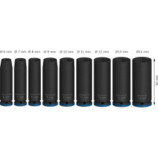 Набір ударних торцевих головок Bosch Professional Deep 9шт 1/4" 50мм