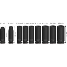 Набір ударних торцевих головок Bosch Professional Deep 9шт 3/8" 63мм