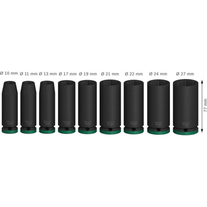 Набір ударних торцевих головок Bosch Professional Deep 9шт 1/2"